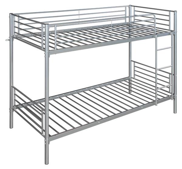 Metall-Etagenbett Soppsar Silber - Metall - 97 x 165 x 209 cm