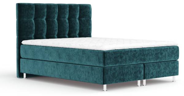 Lit boxspring Chanton Turquoise - Largeur de la surface de couchage : 200 cm