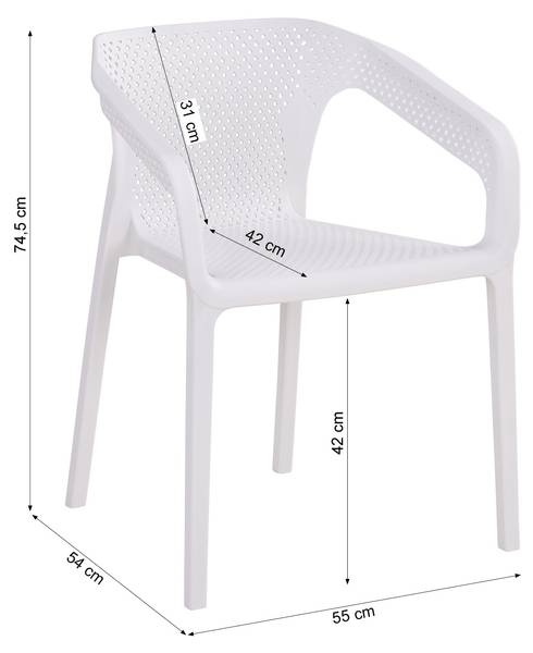 Chaise de jardin 2695 lot de 4 Blanc - Largeur : 220 cm