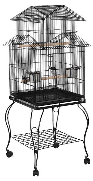 Vogelkäfig ARE85 Schwarz - Metall - 60 x 140 x 60 cm