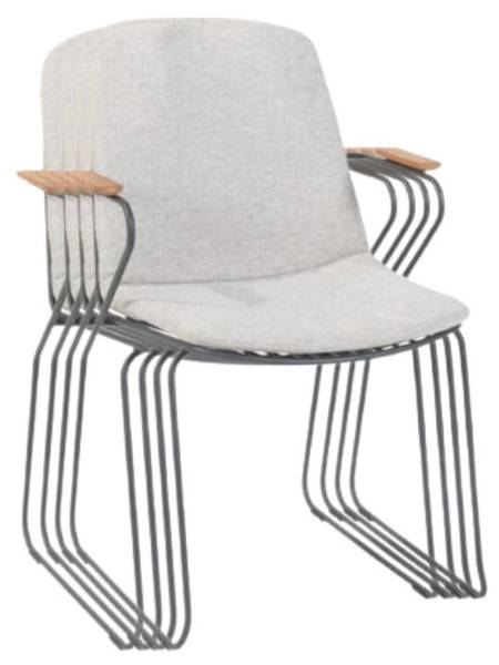 Tuinstoel Veneto grijs - aluminium - 66 x 87 x 59 cm