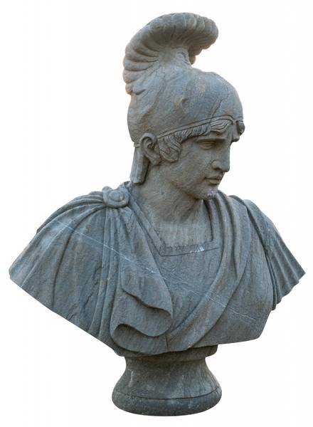 Büstenkopf ROMA Grau - Stein - 28 x 86 x 70 cm