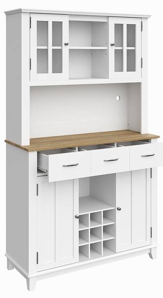 Buffetschrank GLOWGlass Ⅵ Weiß - Stahl - Klarglas - 106 x 180 x 40 cm