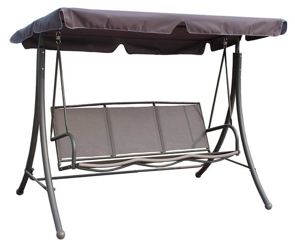 Hollywoodschaukel BIRGIT Schwarz - Kunststoff - 202 x 158 x 125 cm