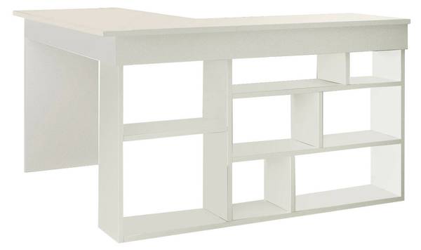 Schreibtisch Altin Weiß - Holzwerkstoff - 129 x 72 x 120 cm