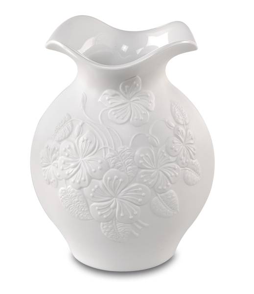 Vase Floralie Weiß - Porzellan - 13 x 16 x 13 cm