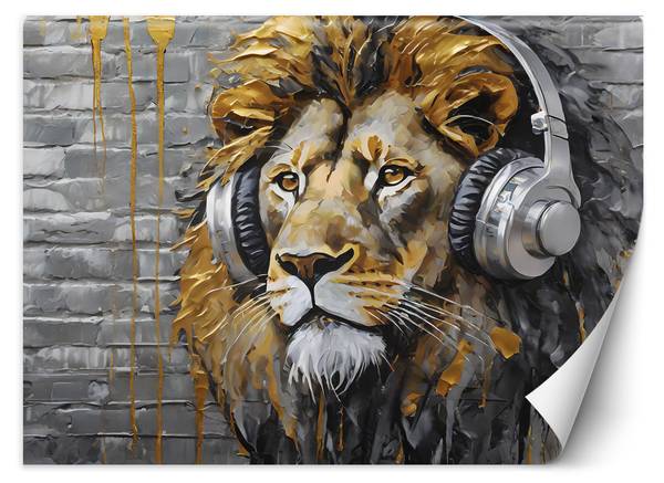 Fototapete Lion Musik Pop Art 350 x 245 cm