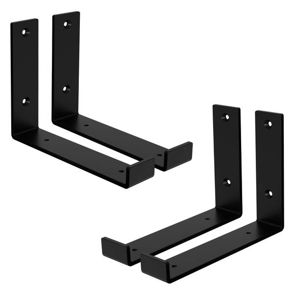 Regalhalter ARAD 4er-Set Schwarz - Stahl - 4 x 15 x 21 cm