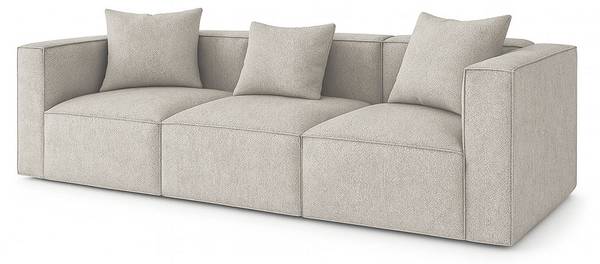Sofa Box Grau - Webstoff - 92 x 65 x 256 cm