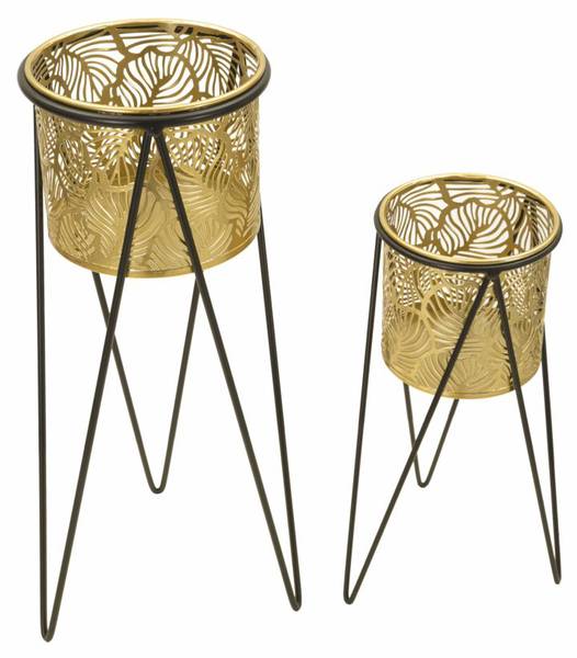 Bloempot Drak 2Er Set goud - metaal - 20 x 46 x 21 cm