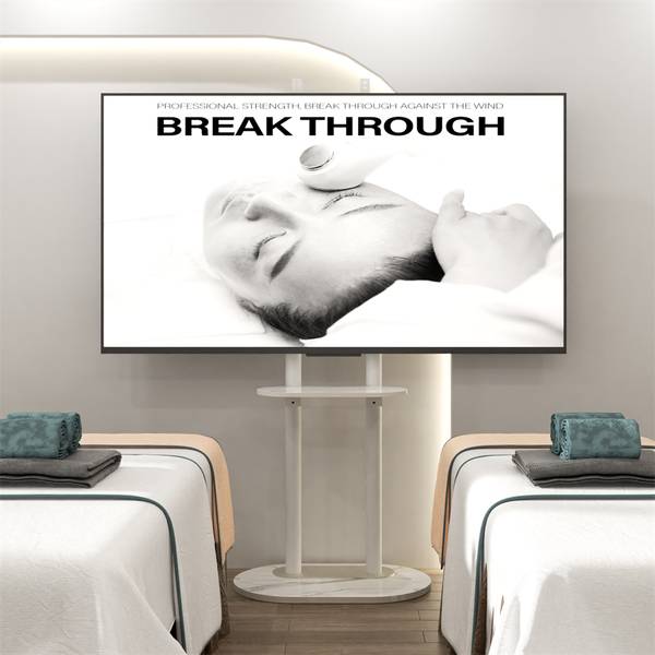 Support TV Solivis Blanc - Métal - 38 x 157 x 60 cm