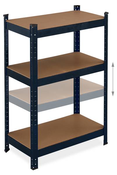 Schwarzes Schwerlastregal mit 5 Ebenen Schwarz - Braun - Stahl - 70 x 180 x 30 cm