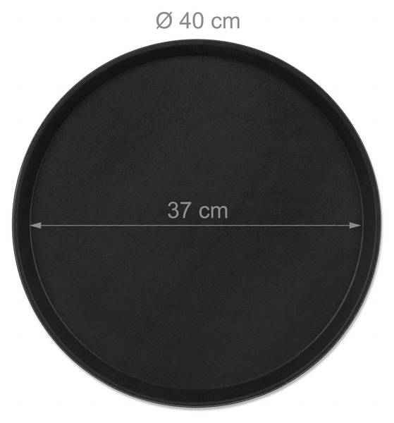 Rundes Serviertablett 3er Set 40 cm Schwarz - Kunststoff - 40 x 2 x 40 cm