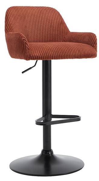 Tabouret de bar LILIYA Lot de 2 Marron - Textile - 49 x 102 x 51 cm