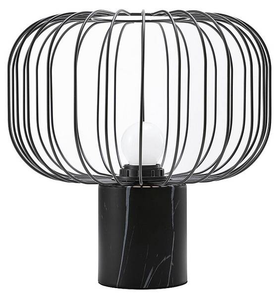 Tischlampe ANDROMAQUE Schwarz - Holz teilmassiv - 26 x 26 x 26 cm