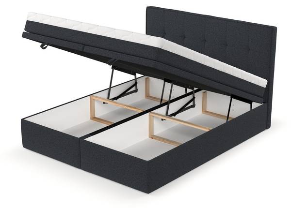 Boxspringbett ARIVO mit Stauraum Riva Anthrazit - Liegefläche Breite: 200 cm