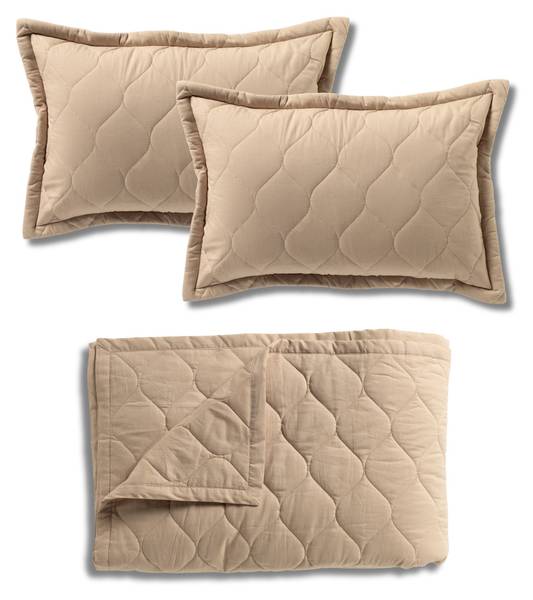 Wohndecke und Kissen Romee 3er Set Weiß - Textil - 260 x 60 x 60 cm