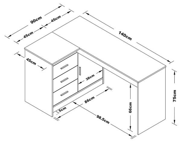 Schreibtisch RIDOVA Braun - Weiß - Holz teilmassiv - 140 x 75 x 90 cm
