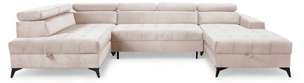 Wohnlandschaft Schlafsofa AGNESA Beige - Ecke davorstehend rechts