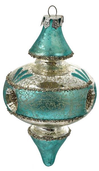 Weihnachtsanhänger WT674716 Blau - Glas - 8 x 13 x 8 cm