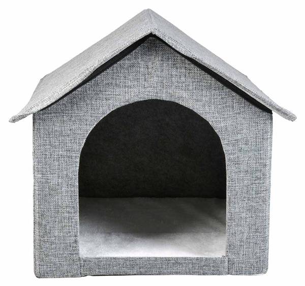 Katzenhaus Gilly Grau - Holzwerkstoff - 39 x 41 x 44 cm