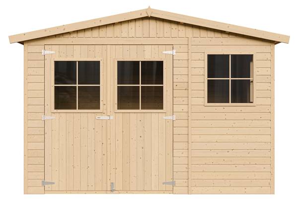 Gartenhaus mit Boden M335+M335G Beige - Fichte - 303 x 232 x 297 cm