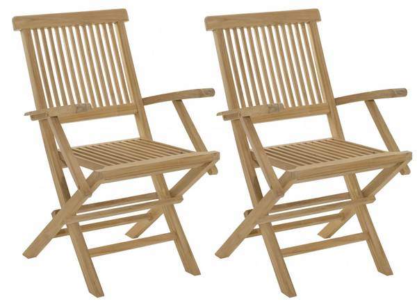 Gartensessel HARRIS 2er Set Braun - Teakholz - 60 x 90 x 55 cm