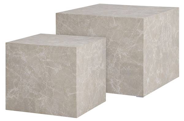 Table basse Prague Blanc - En partie en bois massif - 50 x 40 x 50 cm