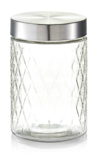 Vorratsglas "Raute" m. Metalldeckel Glas - 11 x 17 x 11 cm