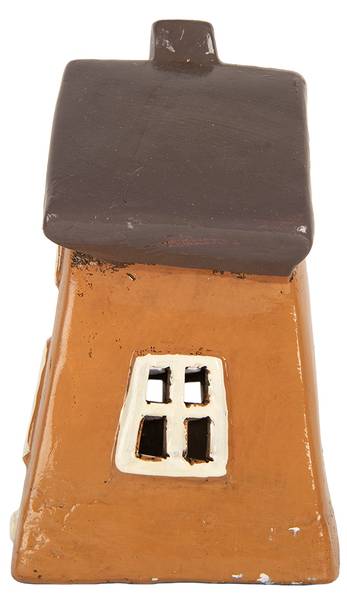 Waxinelichthouder Huis Nantes oranje - keramiek - 13 x 20 x 18 cm