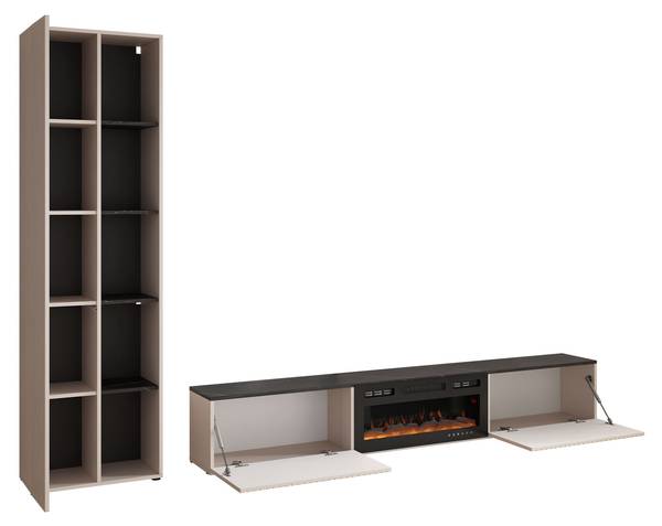 Wohnwand Helotis Beige - Holzwerkstoff - 284 x 200 x 30 cm