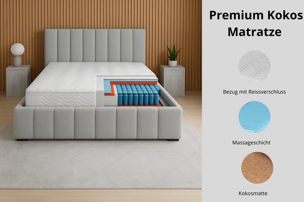 Taschenfederkernmatratze Premium Kokos Liegefläche Breite: 100 cm