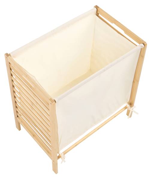 Wäschekörbe CARACHI Braun - Weiß - Bambus - 54 x 59 x 35 cm