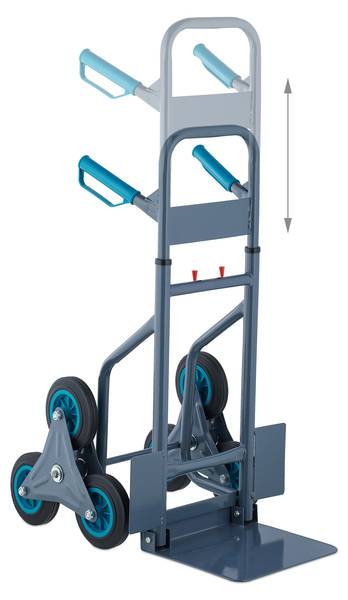 Treppensackkarre 200 kg Schwarz - Blau - Grau - Stahl - 49 x 113 x 66 cm