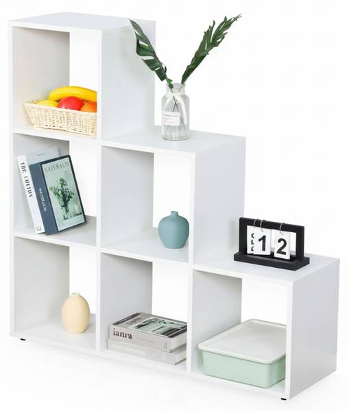 Bücherregal Carolina Weiß - Holzwerkstoff - Massivholz - 98 x 98 x 29 cm