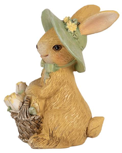 Figur Kaninchen DekoEaster-Jett Braun - Kunststoff - 6 x 11 x 8 cm