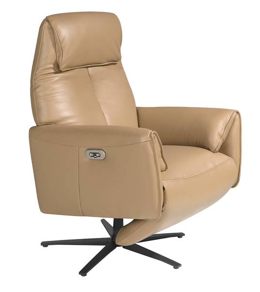 Relax-Drehsessel 5086 Beige - Flachgewebe - Kunstleder - 79 x 108 x 83 cm