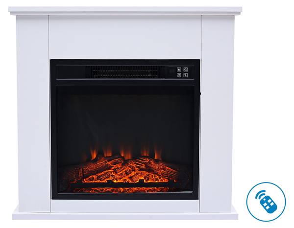 Elektrischer Kamin CHE-610 Weiß - Glas - 63 x 63 x 24 cm