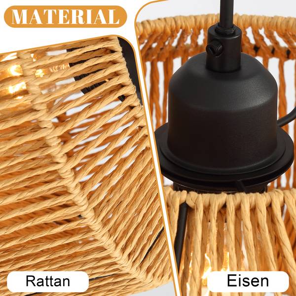 Pendelleuchte DGA Braun - Webstoff - Eisen - 30 x 150 x 30 cm