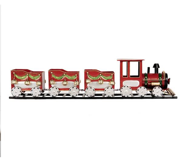 Dekorationsfigur Zug Xmas&Peter Rot - Metall - 12 x 14 x 58 cm