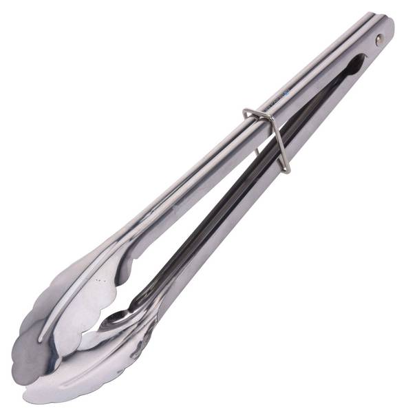 Küchenzange aus Edelstahl, 30 cm Silber - Metall - 4 x 33 x 8 cm