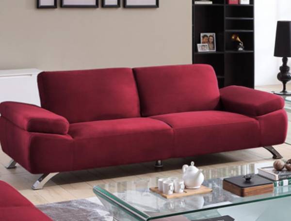 Sofa ohne Schlafmöglichkeit POLKA Rot - Textil - 220 x 78 x 90 cm