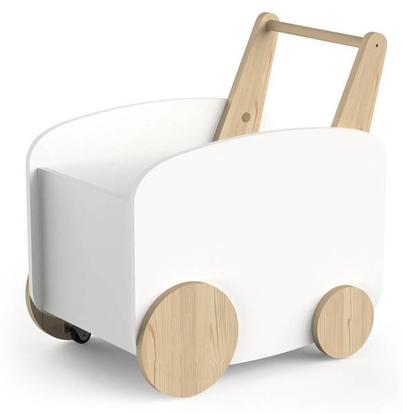 Chariot FIRMIANA wit - plaatmateriaal op houtbasis - 50 x 35 x 53 cm