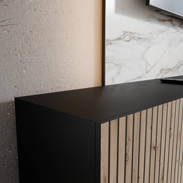 RTV Schrank CORA Schwarz - Braun - Holzwerkstoff - 100 x 41 x 40 cm