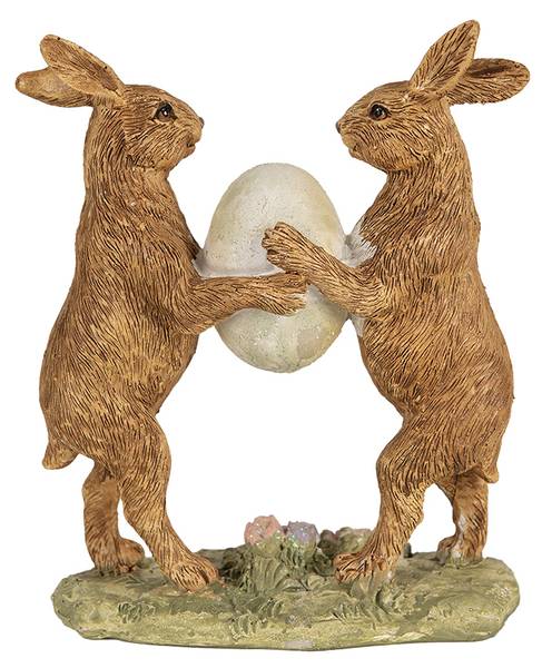 Figur Kaninchen DekoEaster-Alexis Braun - Kunststoff - 5 x 13 x 11 cm