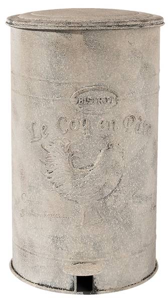 Treteimer Huhn FARM LIVING Weiß - Metall - 30 x 46 x 26 cm