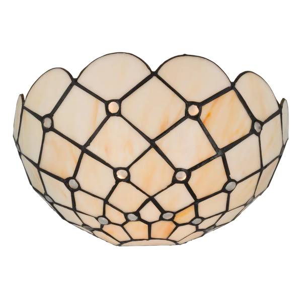 Tiffany Wandleuchte 7705 Weiß - Glas - 25 x 14 x 25 cm