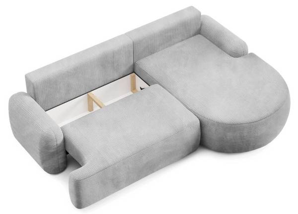 Ecksofa CLEO II mit Schlaffunktion Grau - Polyester - 264 x 89 x 172 cm