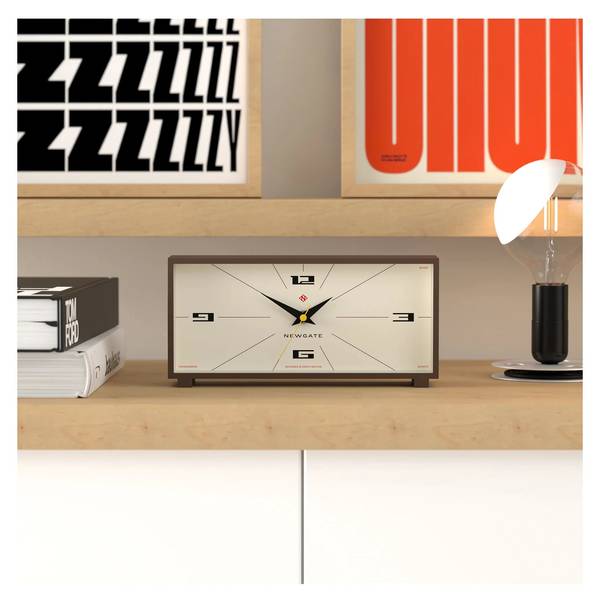 Staande klok Thunderbird bruin - wit - kunststof - 28 x 14 x 8 cm