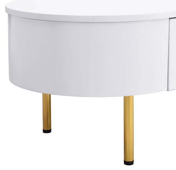 Table Basse Eos Ⅲ Blanc - Bois manufacturé - Métal - 50 x 40 x 108 cm